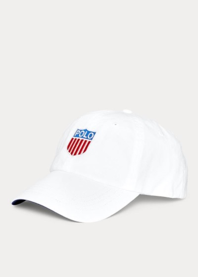 Gorra Polo Ralph Lauren Hombre Blancos / Multicolor - Polo Shield Cotton Twill - UJFND1657
